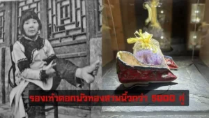 รองเท้าดอกบัวทองสามนิ้วกว่า 5000 คู่ ของ​สตรีที่รัดเท้า ​ทั่วประเทศ​จีนเเละไต้หวัน